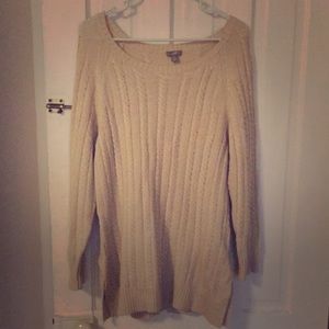 Cable knit J.Jill sweater - Sz M - Cream